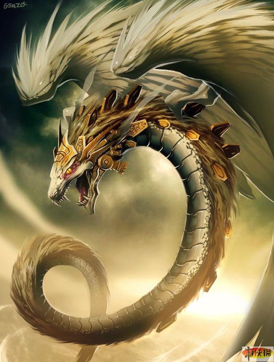 quetzalcoatl,南美(疑似墨西哥)神话中的风神,形象为长有双翼的巨大蛇