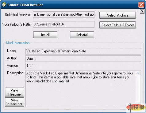 辐射3 Mod安装器使用介绍及下载 游侠网ali213 Net