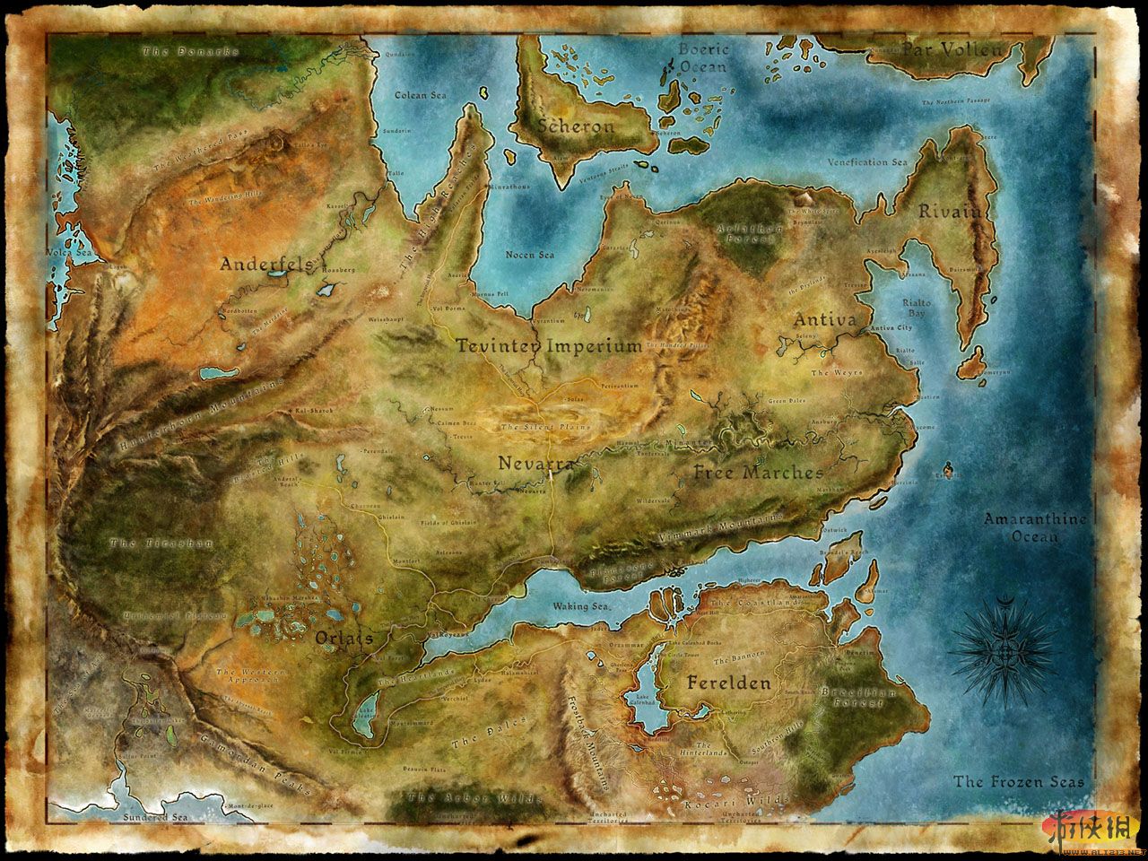 《龙腾世纪2》大地图,不知道有没有人发过